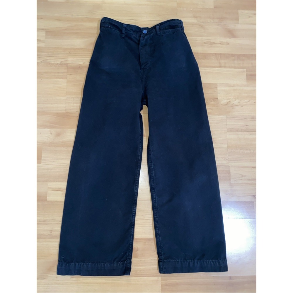 We The Free People Wide Leg Pants Womens High Rise Black Size 25 Cotton